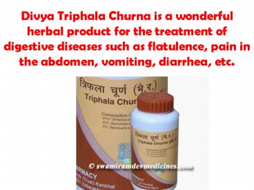 Benefits of Divya Triphala Churan