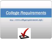College Admission Requirements