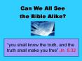 Can We All See the Bible Alike? PowerPoint PPT Presentation
