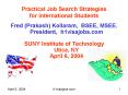 Practical Job Search Strategies for International Students PowerPoint PPT Presentation