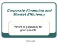Corporate Financing and Market Efficiency PowerPoint PPT Presentation