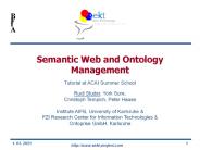 Semantic Web and Ontology Management