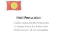 Meiji Restoration PowerPoint PPT Presentation