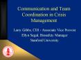 Communication and Team Coordination in Crisis Management PowerPoint PPT Presentation
