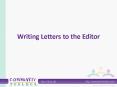 Writing Letters to the Editor PowerPoint PPT Presentation