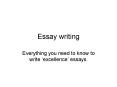 Essay writing PowerPoint PPT Presentation