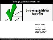 Developing a Validation Master Plan
