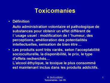 Toxicomanies