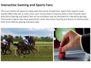 Interactive Gaming and Sports Fans