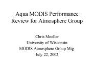 Aqua MODIS Performance Review for Atmosphere Group