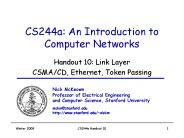 CS244a: An Introduction to Computer Networks