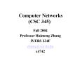 Computer Networks (CSC 345) PowerPoint PPT Presentation