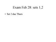 Exam Feb 28: sets 1,2
