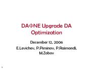 DA?NE Upgrade DA Optimization