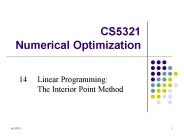 CS5321 Numerical Optimization