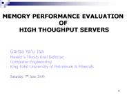 MEMORY PERFORMANCE EVALUATION