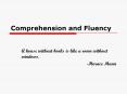 Comprehension and Fluency PowerPoint PPT Presentation