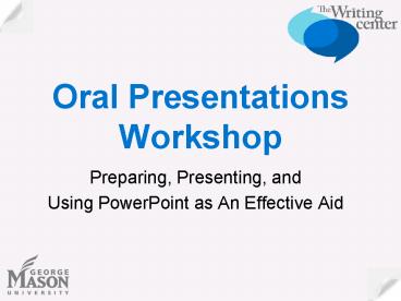 Oral Presentations Workshop