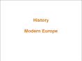 History Modern Europe PowerPoint PPT Presentation