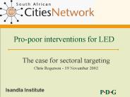 Pro-poor interventions for LED