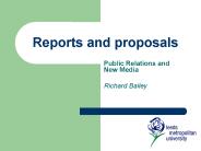 Reports and proposals