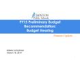 FY15 Preliminary Budget Recommendation: Budget Hearing PowerPoint PPT Presentation