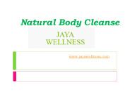 Natural Body Cleanse - www.jayawellness.com