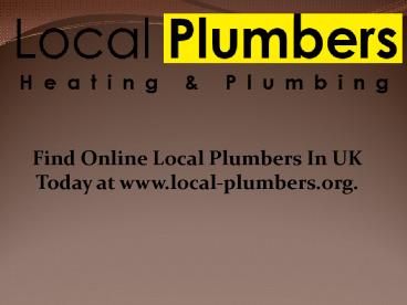 Local Plumbers - Boiler Installation & Gas Repair Service UK