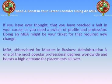 Need A Boost in Your Career Consider Doing An MBA
