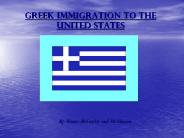Greek Immigration to the United States