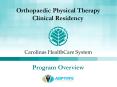 Orthopaedic Physical Therapy Clinical Residency PowerPoint PPT Presentation