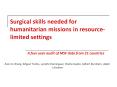 Surgical skills needed for humanitarian missions in resource-limited settings PowerPoint PPT Presentation