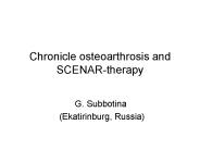Chronicle osteoarthrosis and SCENAR-therapy