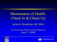 Maintenance of Health: Check In PowerPoint PPT Presentation