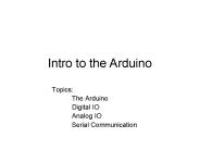 Intro to the Arduino