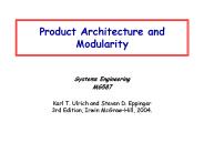Product Architecture and Modularity