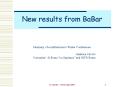 New results from BaBar PowerPoint PPT Presentation