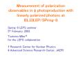 Measurement of polarization observables in f photoproduction with linearly polarized photons at BL33LEP/SPring-8 PowerPoint PPT Presentation