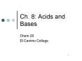 Ch. 8: Acids and Bases PowerPoint PPT Presentation