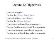 Lecture 12 Objectives