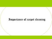 Need For Carpet Cleaning Services