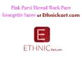 Pink Parsi Thread Work Pure Georgette Saree PowerPoint PPT Presentation