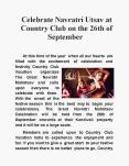 Celebrate Navratri Utsav at Country Club on the 26th of September PowerPoint PPT Presentation