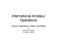 International Amateur Operations