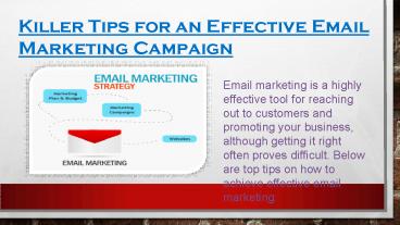 Killer Tips for an Effective Email Marketing Campaign