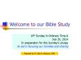 Welcome to our Bible Study PowerPoint PPT Presentation