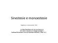 Sinestesie e monoestesie PowerPoint PPT Presentation