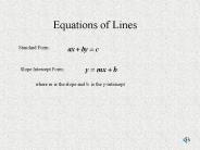 Equations of Lines
