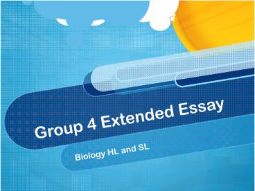 Group 4 Extended Essay