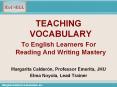TEACHING VOCABULARY PowerPoint PPT Presentation